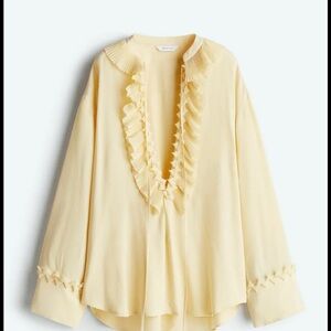 H&M Soft Yellow Ruffled Blouse